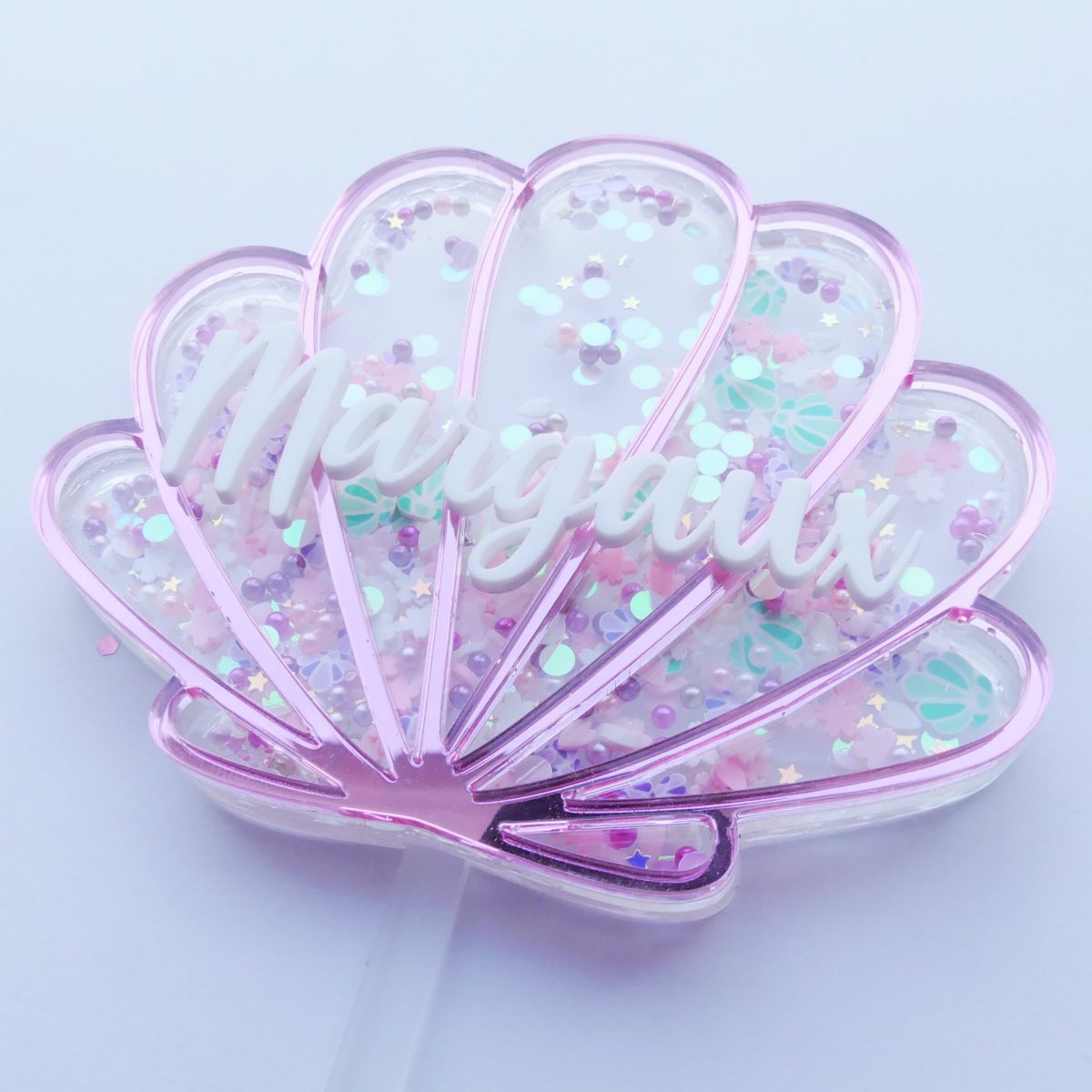 Topper à secouer Mermaid miroir rose