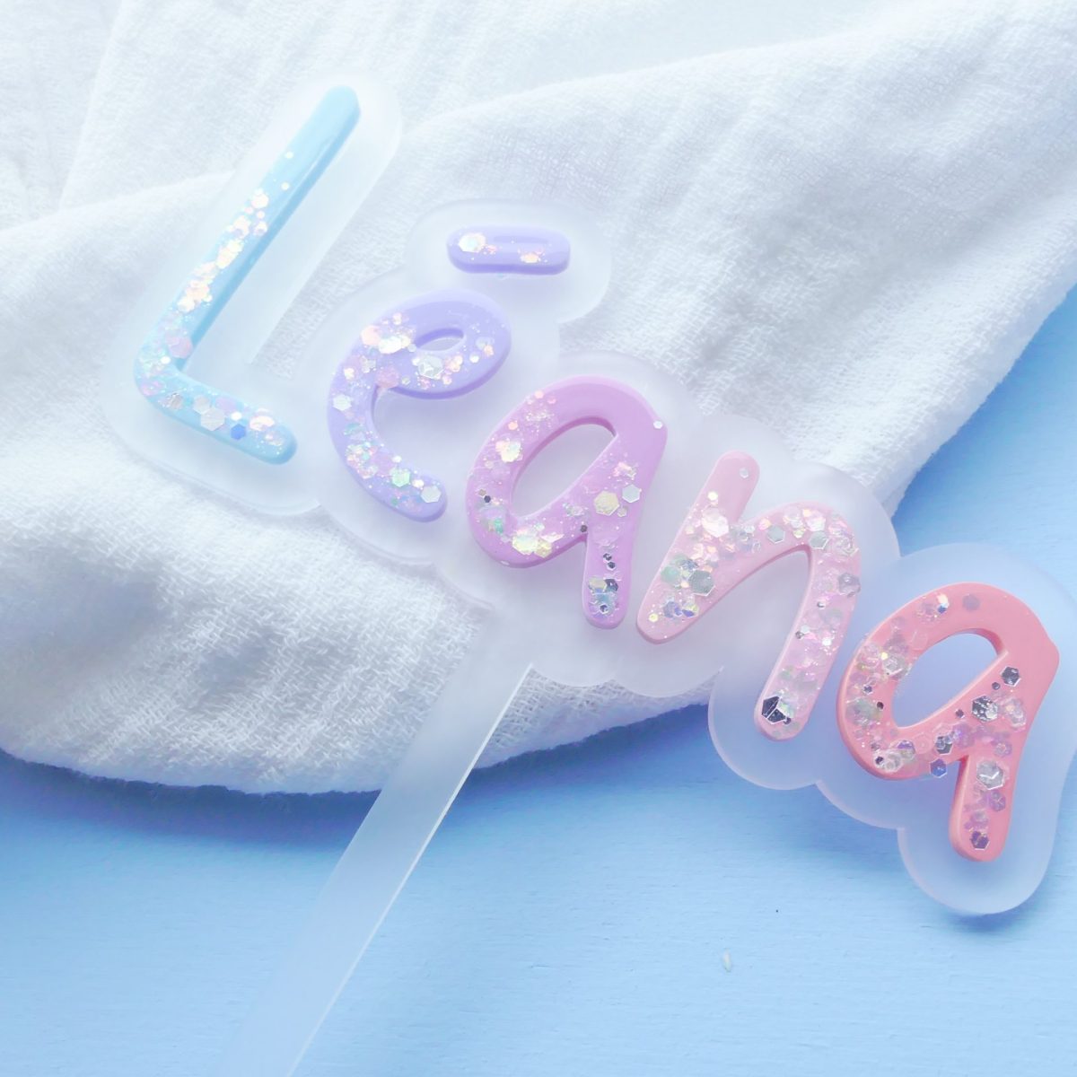 Cake topper "Rainbow glitter"(pic amovible)