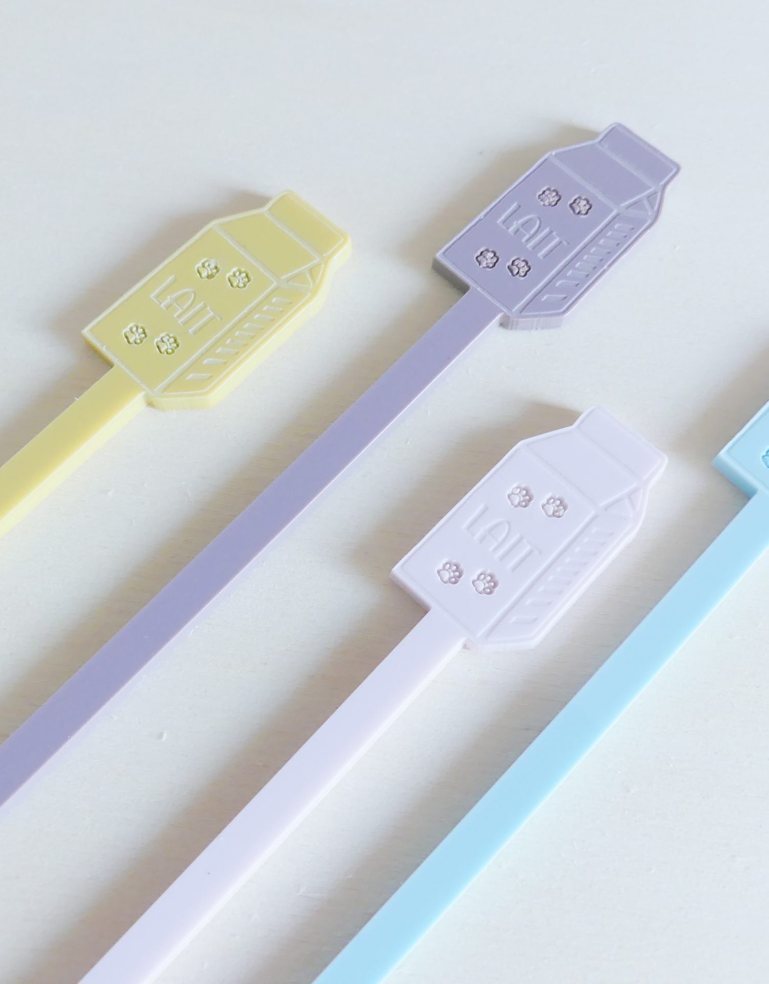 Touillette Brique de lait/marque verre thème Chat collection"Miaou'