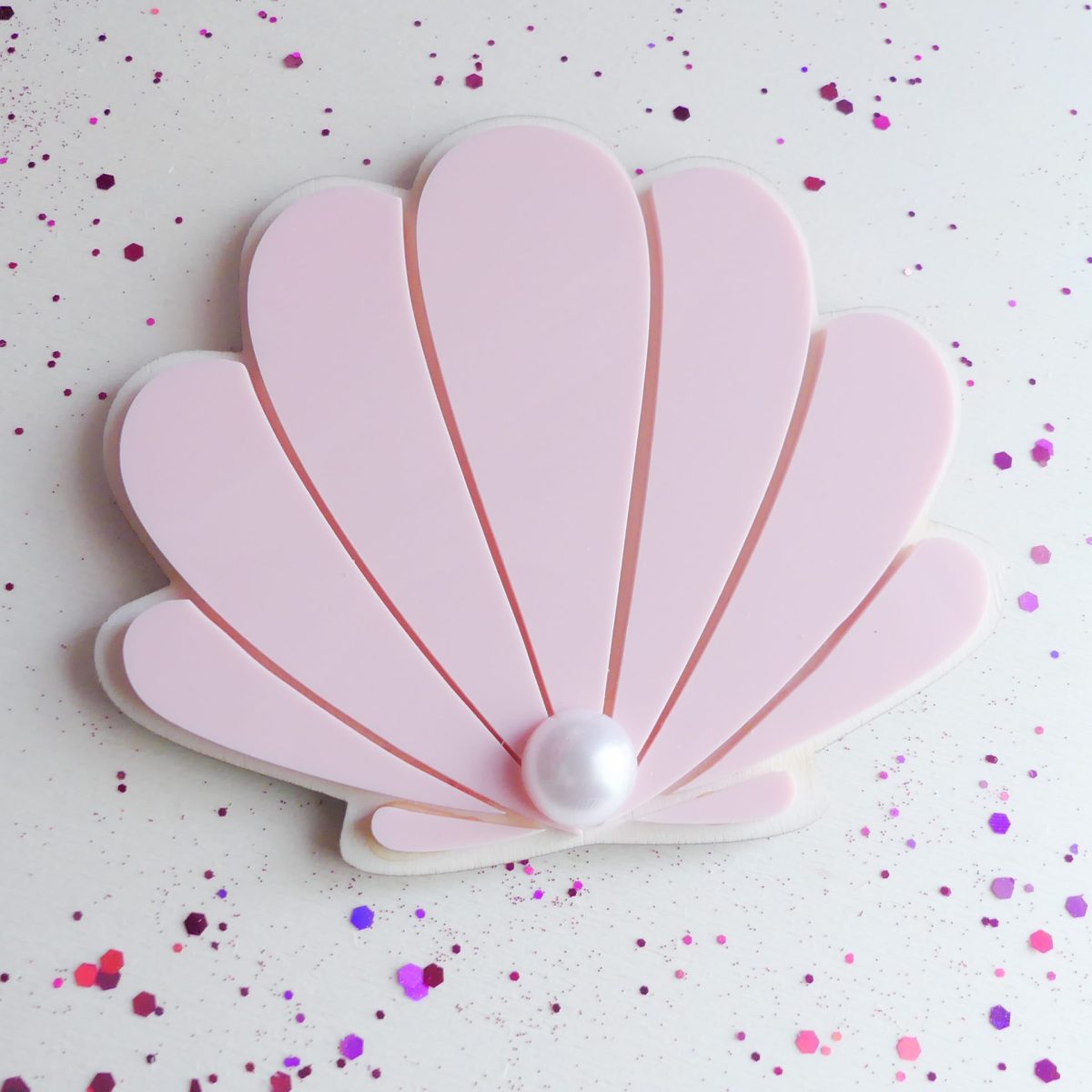 Coquillage perlé rose pastel