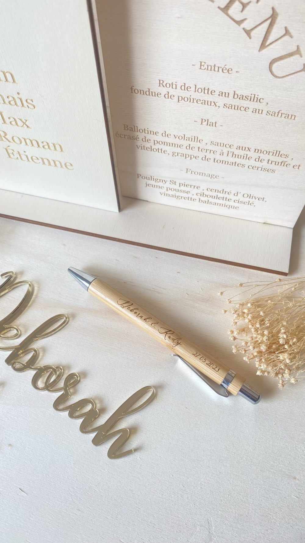 Stylo bille gravé Collection Rotin