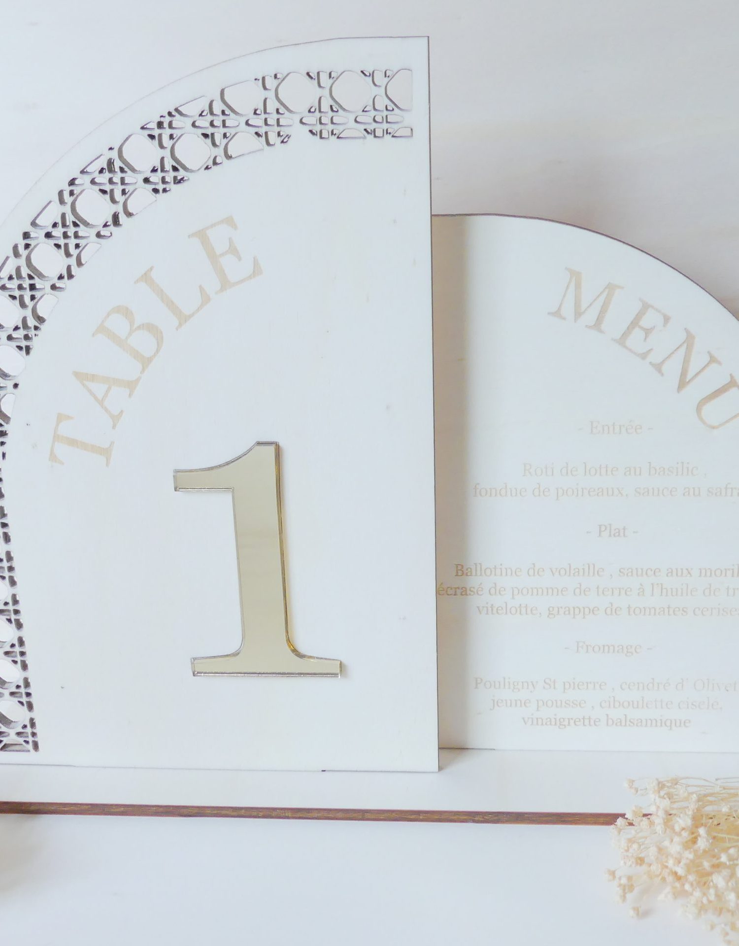 Numéro de table / Menu Collection rotin