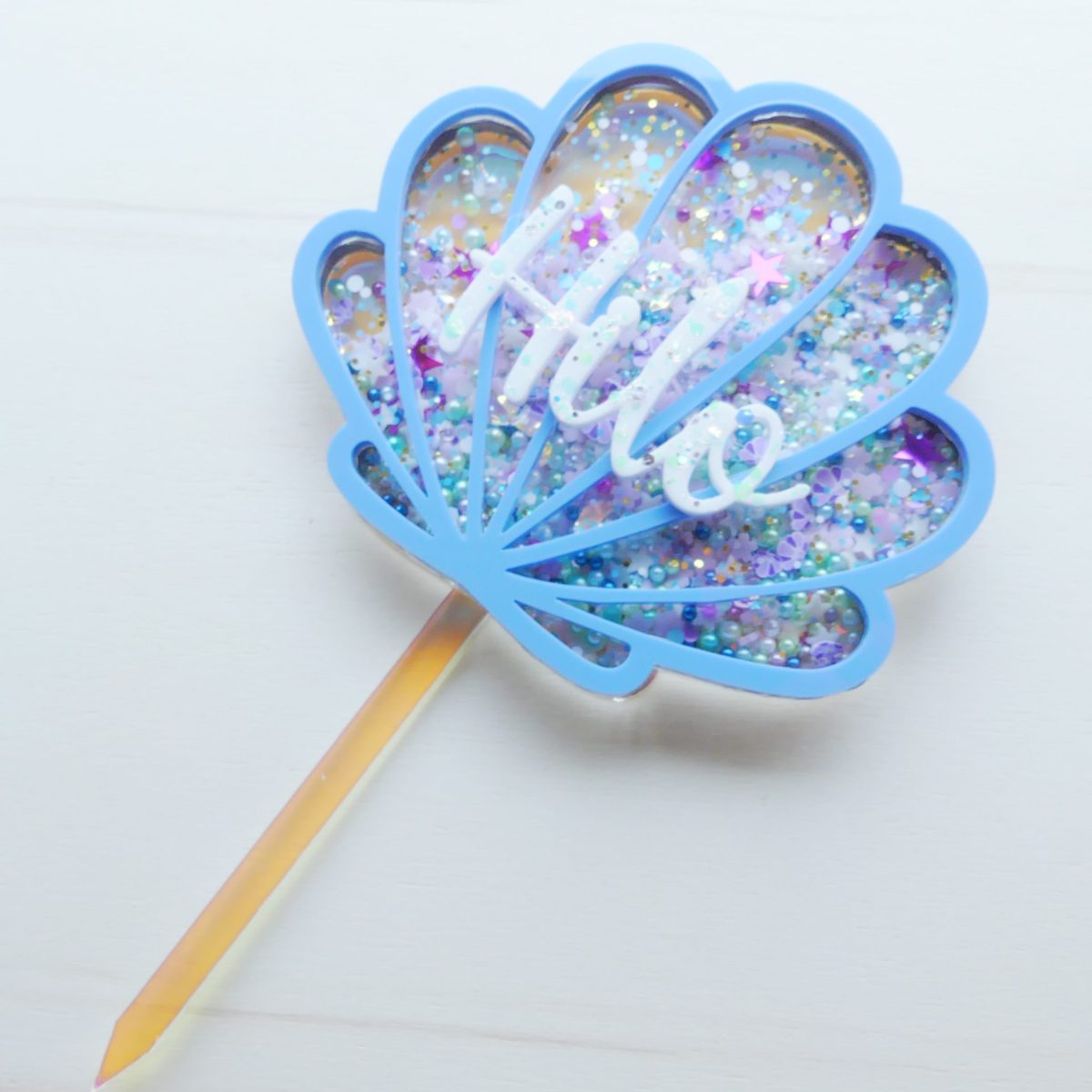 Cake topper shake it mermaid bleu Hilo