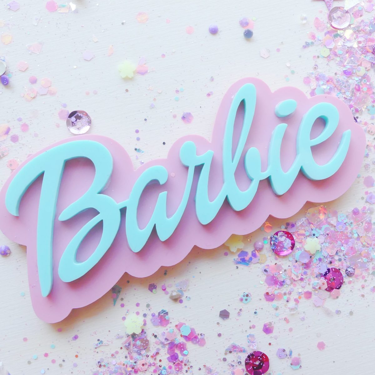 Cake topper bi couche thème Barbie personnalise