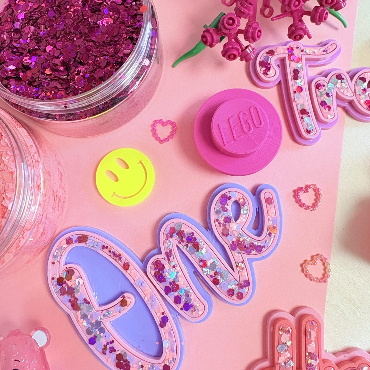 L'ultra glitter lavande/rose (pic amovible inclus)