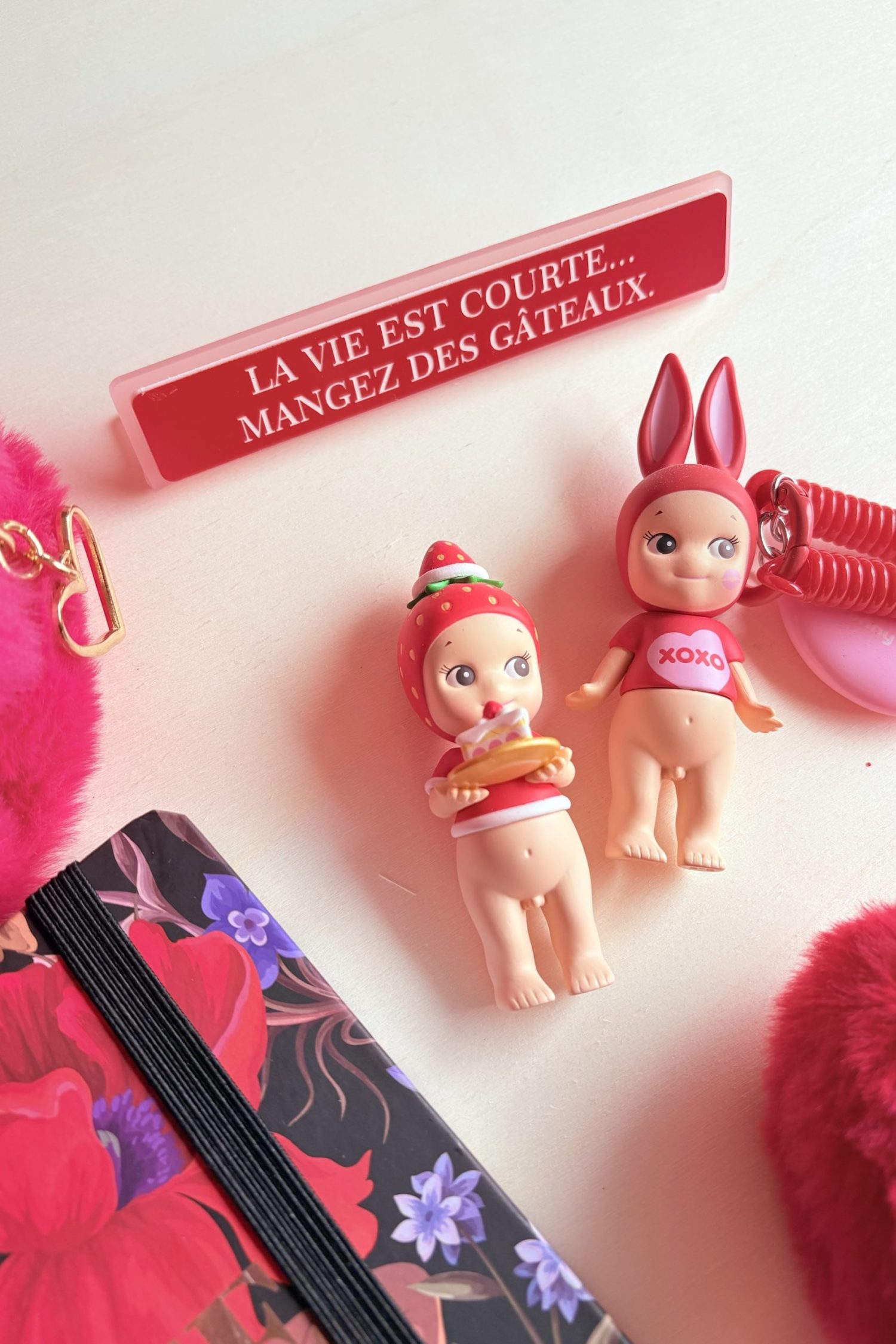 Mini pancarte rose/rouge