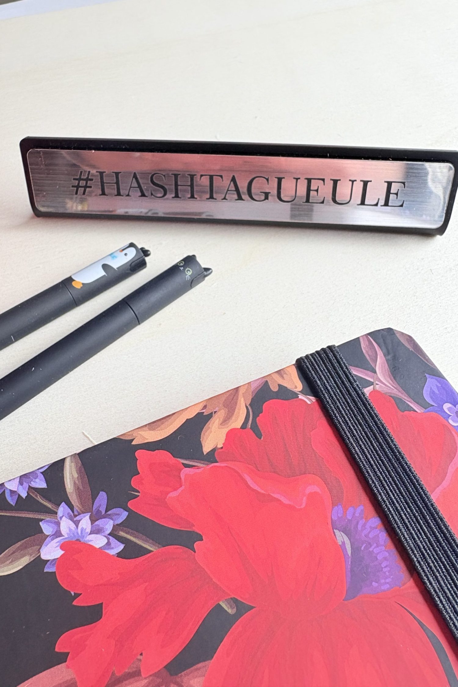 Mini pancarte noir / argent