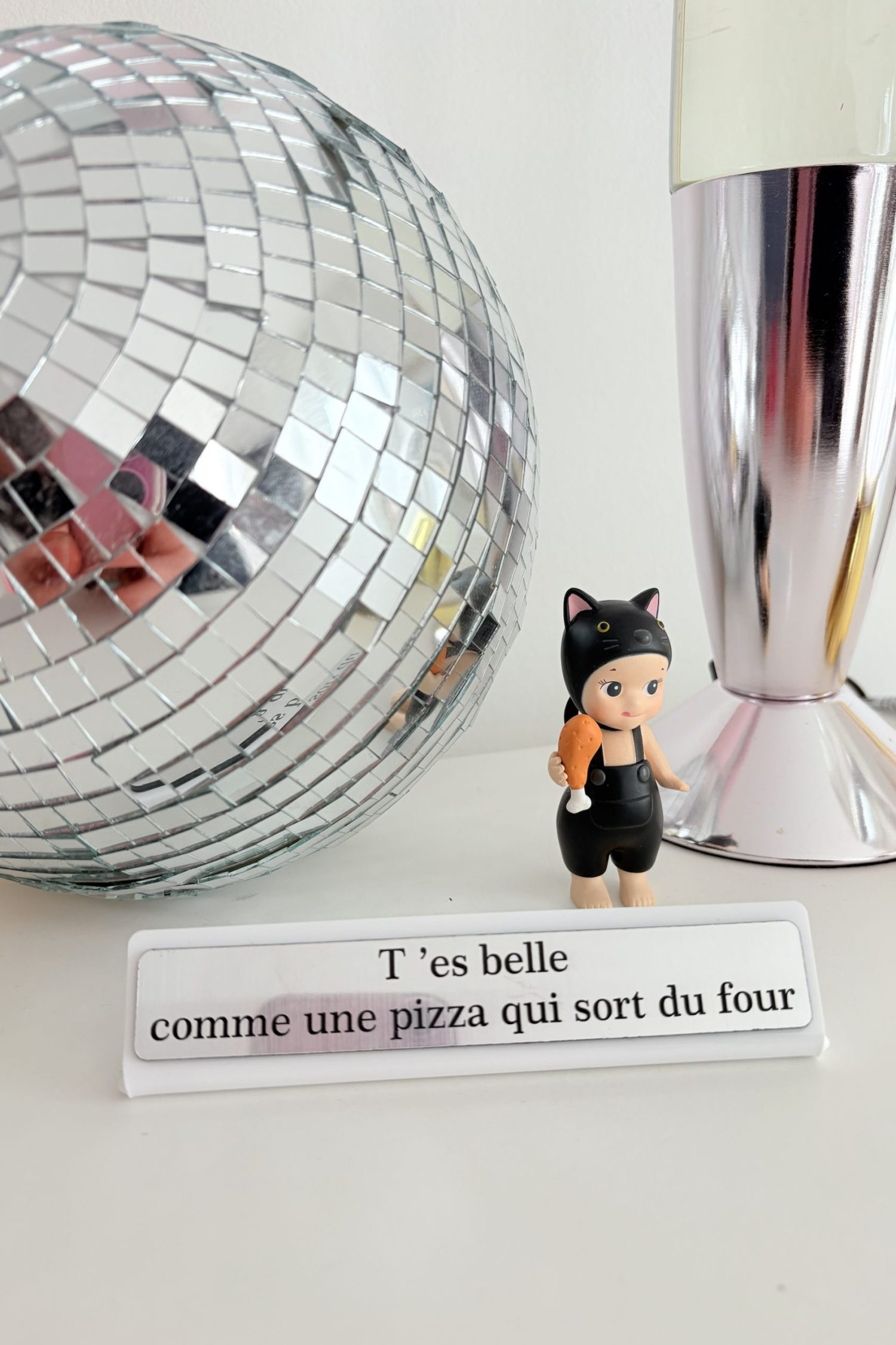 Mini pancarte blanc /argent