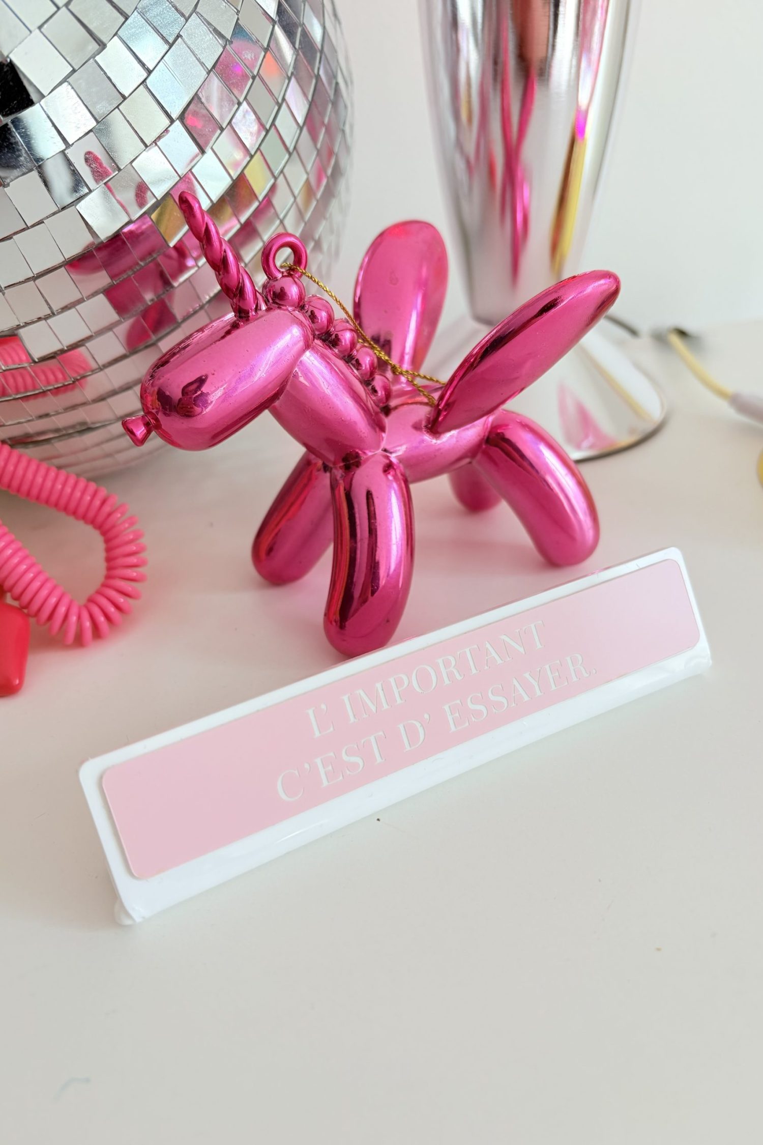 Mini pancarte blanc/rose