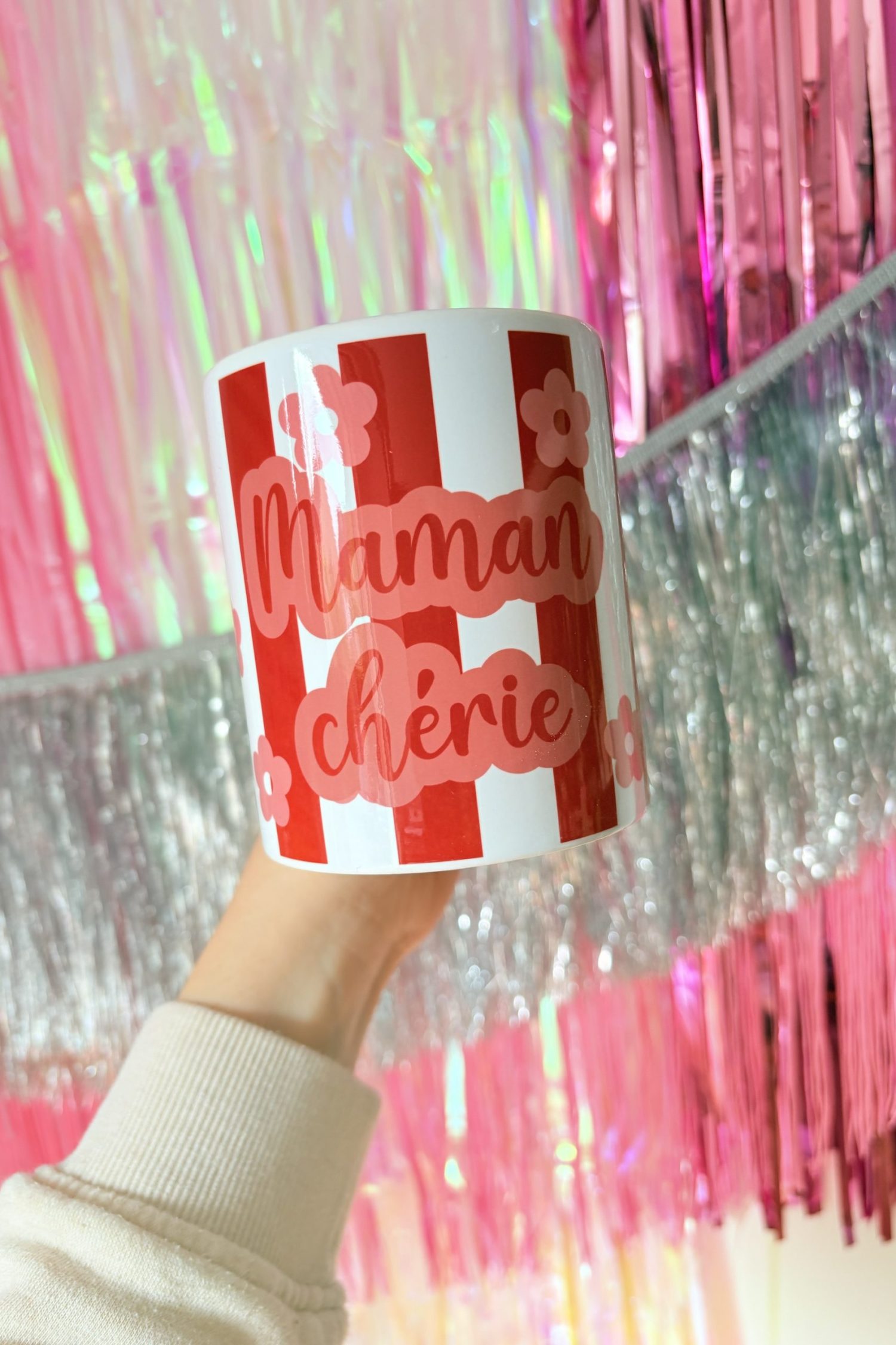 Mug rayures marguerites