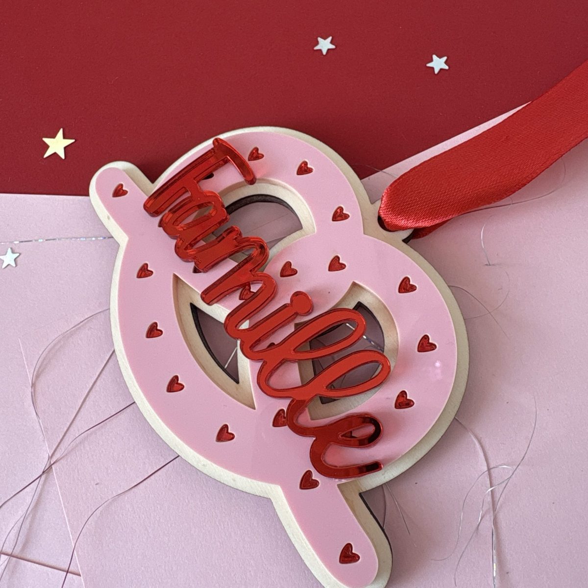 Bretzel rose petits coeurs