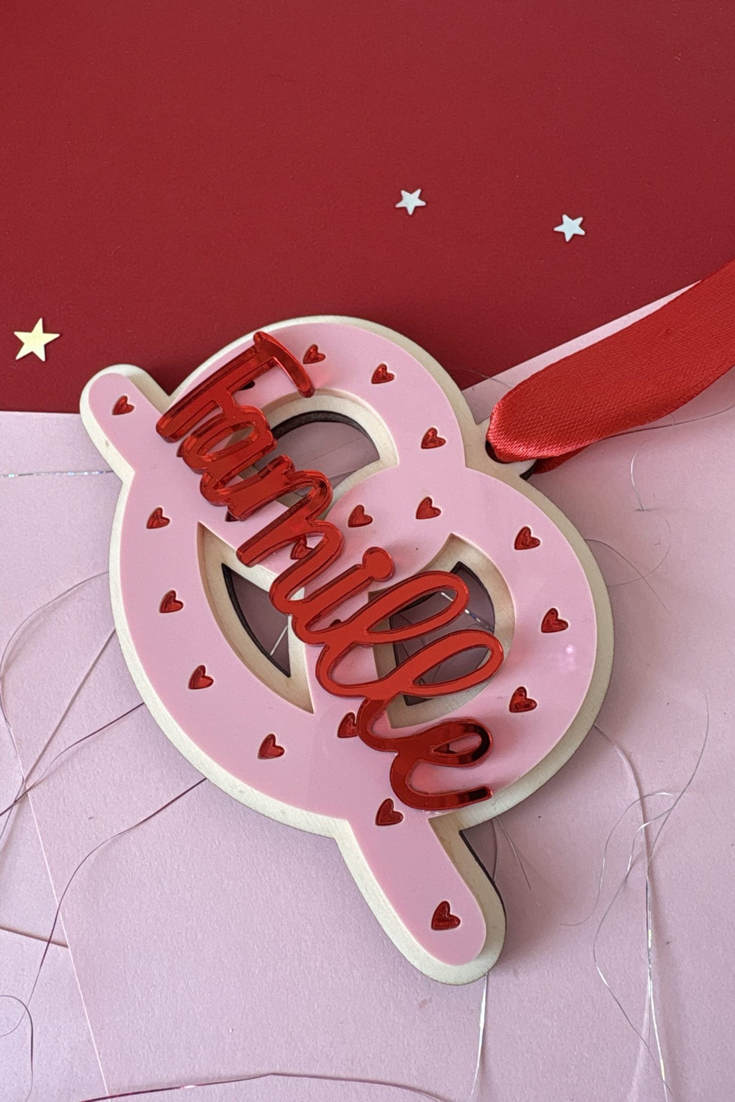 Bretzel rose petits coeurs