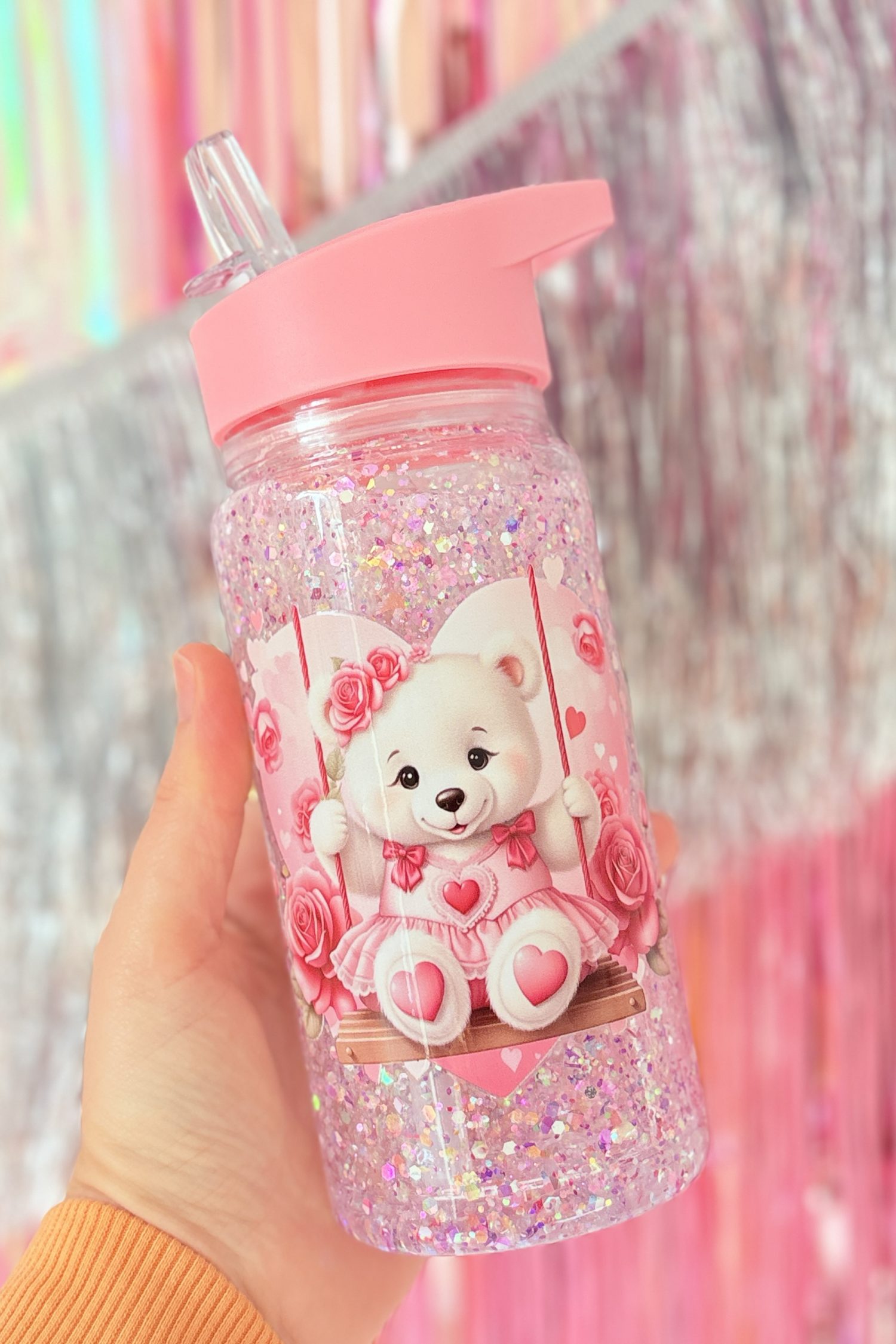 Gourde magique ourson rose 295ml