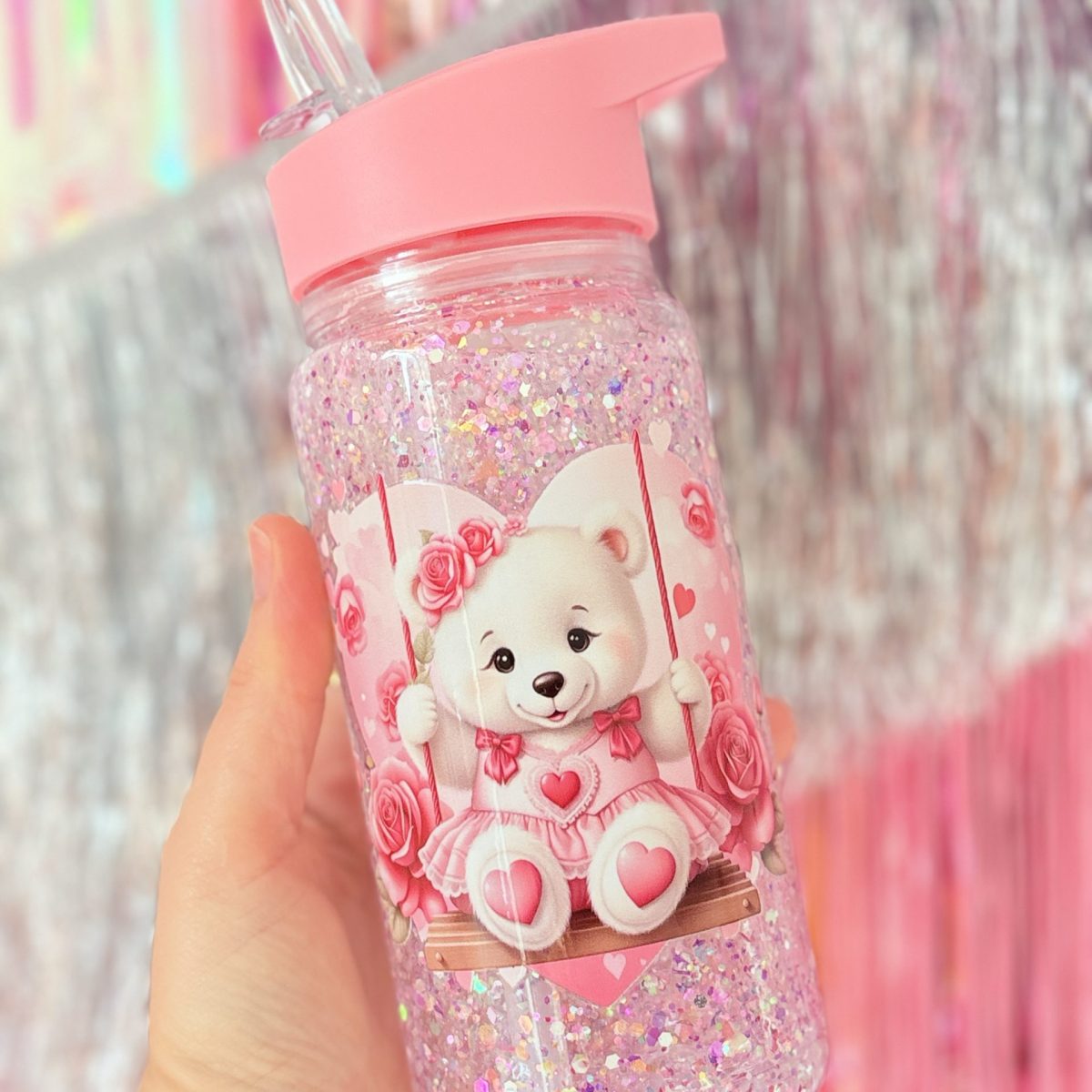 Gourde magique ourson rose 295ml
