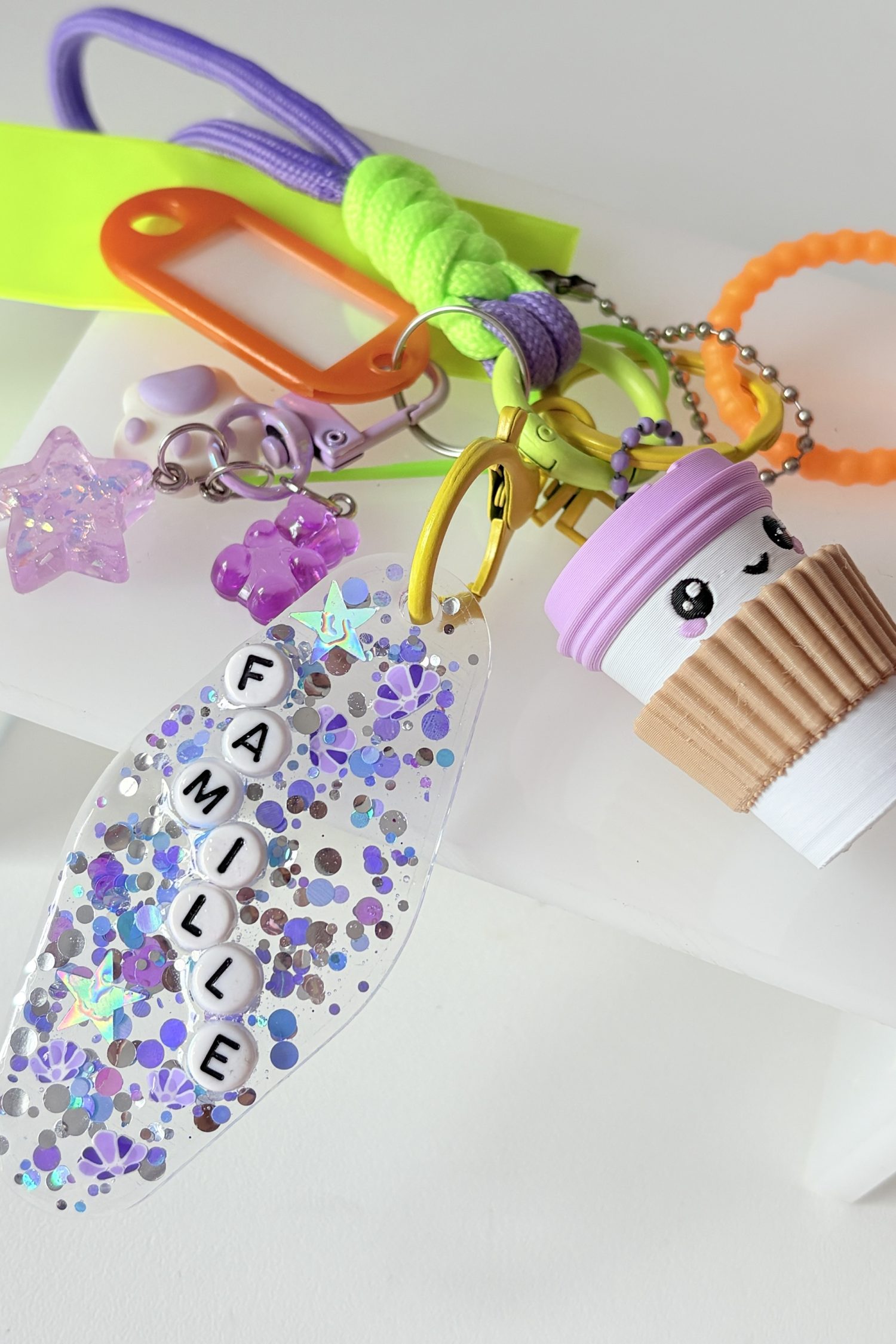 Grigri clicker tasse kawai jaune fluo/violet