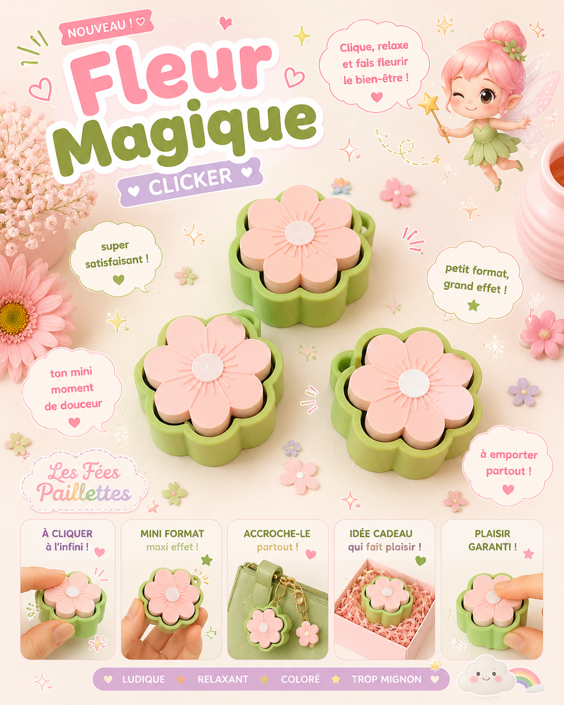 🌼✨ Clicker Fleur Marguerite